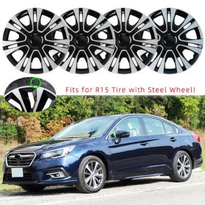 For Subaru Legacy 2015-2023 15" 4 Hubcaps Wheel Cover Hub Cap Fits R15 Steel Rim - Image 1 of 4