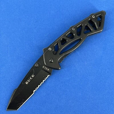 Cuchillo plegable Buck 870 Bones marco bloqueo NEGRO Foto 1 de 4