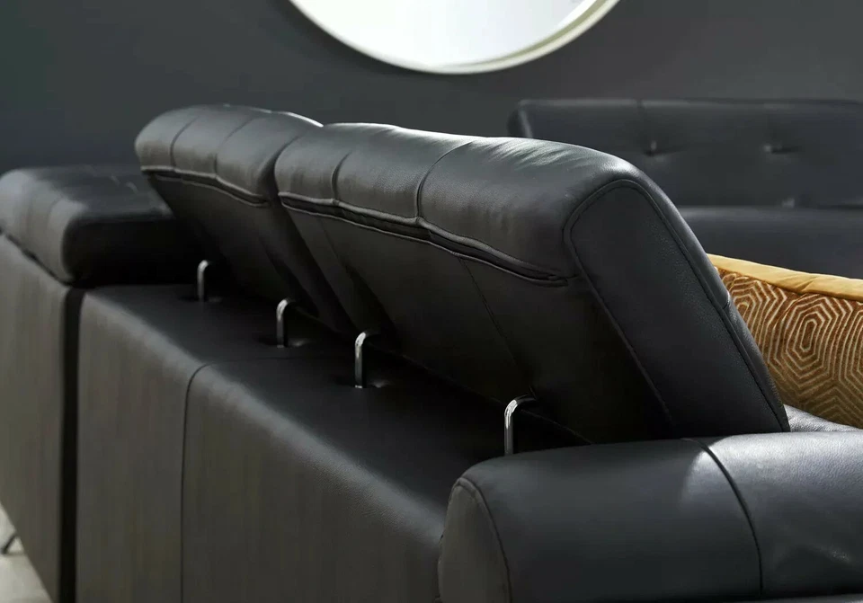 Leather Living Room Set 2 pc Black Dolcedo - Image 1 of 1