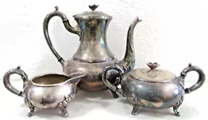 Antique Sheffield EPNS Model 57 Open Blossom Coffee Service - Picture 1 of 18