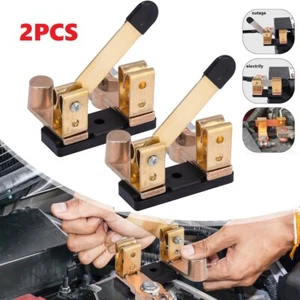 2X Top Post Knife Blade Master Car Battery Disconnect Switch Power Shut Cut Off - Picture 1 of 13