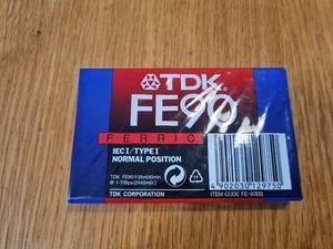 TDK FE90 blank audio cassette Tape, C90 Brand New Sealed - Picture 1 of 2