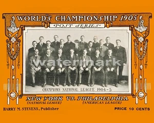 1905 World Series - (Athletics vs Giants) Poster of Game Program - 8x10 Photo - Picture 1 of 1