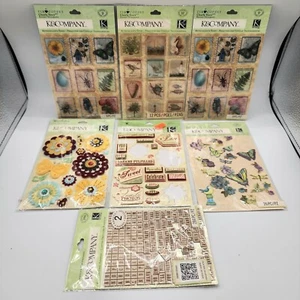 K & Company Aufkleber Lot Briefmarken Laub Ozean Fliesen Blumen - Bild 1 von 8