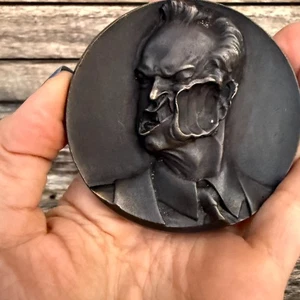 Vintage Bronze Matrix Revolutions Medal Sydney Agent Smith Face Morph with Bag - Picture 1 of 8
