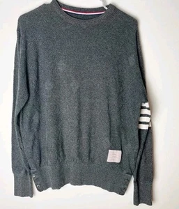 Thom Browne New York Men's Gray Sweater Size 2 Made in Japan Cotton Small Mgd - Picture 1 of 8
