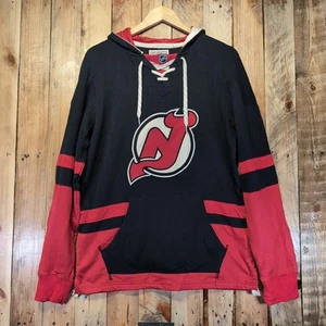 Sudadera con capucha de encaje vintage New Jersey Devils NHL CCM para hombre talla pequeña suéter - Imagen 1 de 11
