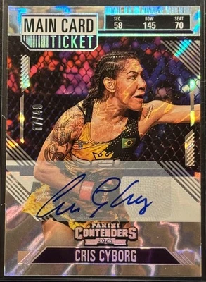 2025 Panini Contenders PFL Main Card Ticket Auto Cris Cyborg /49 🐐  - Image 1 of 2