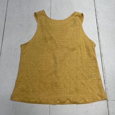 Camiseta sin mangas Banana Republic para mujer pequeña amarilla 100 % lino espalda torcida sin mangas Foto 1 de 4