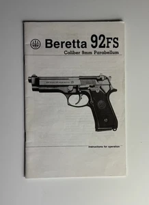 Beretta 92FS 9mm Parabellum Pistole 1990 Bedienungsanleitung - Bild 1 von 3