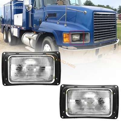 Par de faros con bombillas para camiones Mack CH600 SFA 90-17 y RD600 91-04 Foto 1 de 4