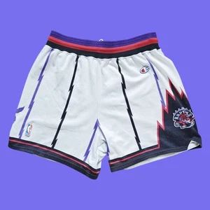 Toronto Raptors Champion 90s Basketball Shorts Vintage NBA Gr. XL weiß FAIR ca. - Bild 1 von 19