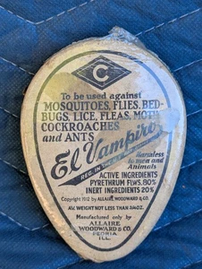El Vampiro Antique Advertising Pest Control Bellows Box Allaire Woodsward US - Picture 1 of 5