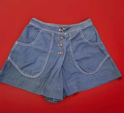 Pantalones Cortos Denim Vintage Años 60 Azul Algodón Informal Foto 1 de 2