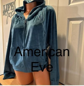Victoria’s Secret Velour GREEN Long Sleeve With Hoodie W/BLING Size XL NWT - Picture 1 of 9