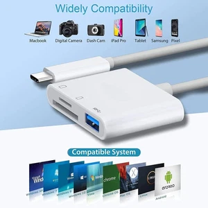 USB C to SD Card Reader,USB C to Micro SD TF Memory Card Reader Adapter Compatib - Picture 1 of 3