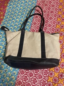 borsa vintage ll fagioli tela beige - Foto 1 di 13