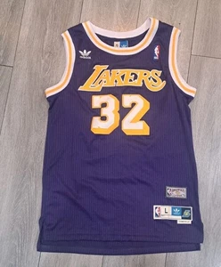 Magic Johnson Los Angeles Lakers lila Adidas Hardwood Classics Trikot 32 Large - Bild 1 von 12