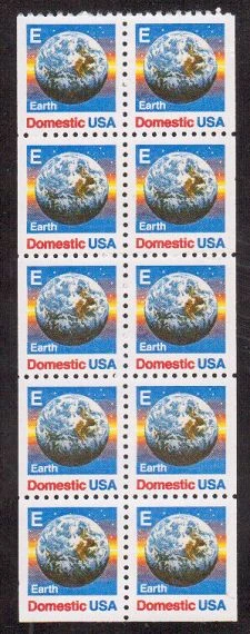 Scott # 2282..(25)  Cent..."E"...Earth... Booklet Pane of 10  Stamps - Image 1 of 1