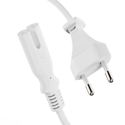 ETEC Euro-Stromkabel gerader Euro-Stecker auf gerade C7 IEC-Buchse 2m Netzteil - Bild 1 von 4