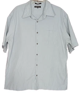 brandini xl pale blue short sleeve button up mens shirt feels velvety - Picture 1 of 3