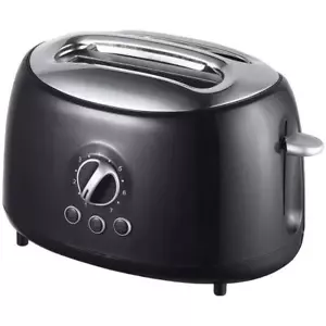 Tostadora Negra Retro 2 Rebanadas 7 Ajustes 800-W Ranura Extra Ancha Exterior Cool-Touch - Imagen 1 de 7