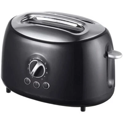 Toaster Black Retro 2-Slice 7-Setting 800-W Extra-Wide Slot Cool-Touch Exterior - Image 1 of 4