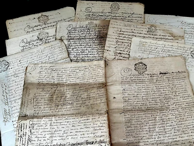 AUTHENTIC AUROGRAPHED, STAMPED AND WATERMARKED MANUSCRIPT DOCUMENT from 1700s - Image 1 of 4