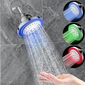 Filtered Shower Head with LED Colors Changing, 7 Modes High Pressure Rain Shower - Picture 1 of 10