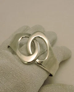 Vintage Sterling Silber 925 Armreif Armband offen Wirbel 38 Gramm 7" - Bild 1 von 9
