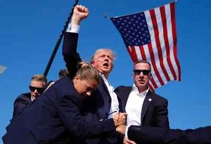 President Donald Trump Assassination Attempt American Flag 8 x 10 Photo Picture - Picture 1 of 1