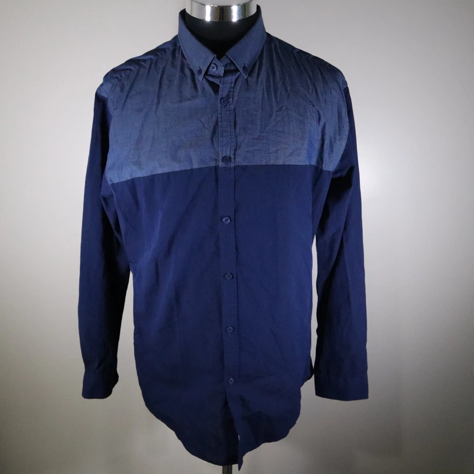 Camisa Steel & Jelly London Para Hombre XL Informal Abotonada Azul Manga Larga Foto 1 de 4