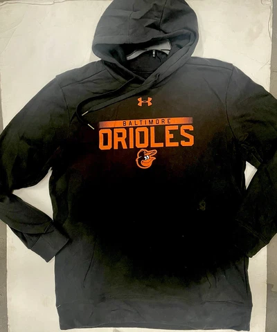 MENS MLB UNDER ARMOUR Coldgear BALTIMORE ORIOLES Hoody Large New Sweatshirt Cover