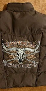 Cowboy Hardware Too Tough Quilted Puffer Vest Kids Sz Sm Pockets Zip Snap - Picture 1 of 9