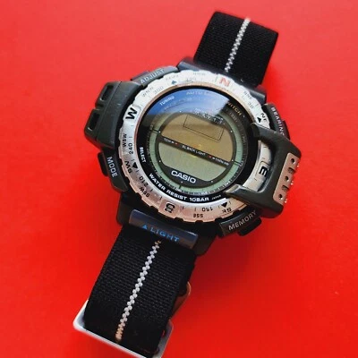 Casio ProTrek Watch Rare Retro Compass Pro Trek PRT-40 1471 Vintage For repair - image 1 of 4