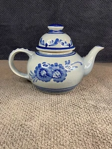 Aksinia Denmark TEA POT Delft Blue Lead Free Glaze Hand Painted - Picture 1 of 9