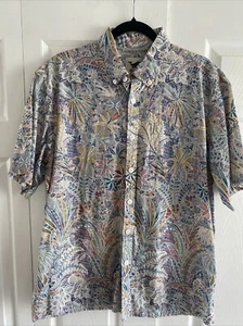 Yiume Mens Medium Hawaiian Shirt Casual Short Sleeve Tropical Beach Vacation - Picture 1 of 7