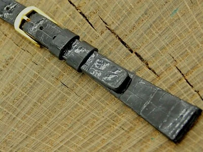 Correa de reloj Stylecraft NOS sin usar vintage de 12 mm para bebé cocodrilo con hebilla en tono dorado Foto 1 de 4