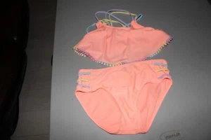 Peach 2 Pcs Justice Bikini Swimsuit Size 16 - Picture 1 of 10