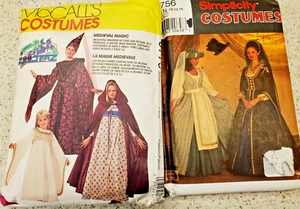 2 Costume Rinascimento Motivo Abito Testa Pezzi Fanciulle Medievale Festa Magica - Foto 1 di 5