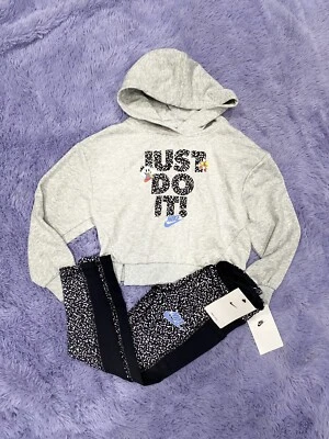 Nike Niña Recortado Pullover Sudadera Pantalones Leggings Conjunto de 2 piezas Talla 6 Foto 1 de 4