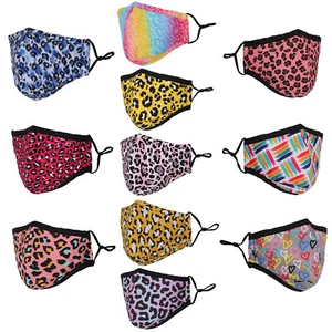 Face Mask Protective Washable Cover Mouth Nose Printed Reusable For Unisex Adult - Picture 1 of 94