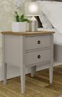 Bnwt Laura Ashley Eleanor 2 Drawer Bedside Table Pale French Grey With Oak Top