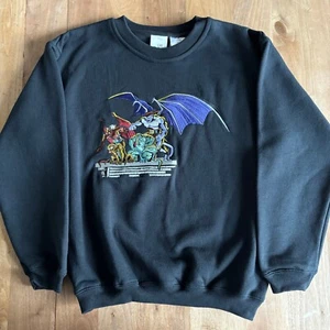 Vintage 90s The Disney Store Gargoyles Embroidered YOUTH SIZE L Crewneck Sweater - Picture 1 of 8