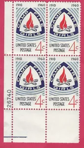 US SCOTT #1167 CAMPFIRE GIRLS MINT NH PLATE BLOCK OF 4 1960 - Picture 1 of 2