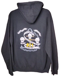 Vintage NAVY Sweatshirt Mens M Black Pullover Hoodie US Military~ 021 Is Forever - Picture 1 of 9