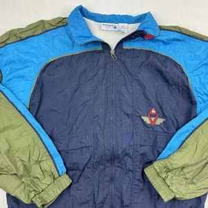 Vintage Le Coq Sportif Windbreaker Jacket Adult Large Blue Full Zip Collared 90s - Picture 1 of 19