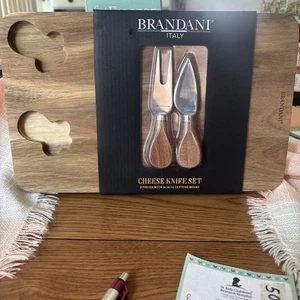 Brandani Italy Cutting Board/ Cheese Knife Set New - Picture 1 of 9