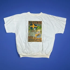 Vintage Sweden T-Shirt Adult Sz XL White Graphic Gota Canal Gothenburg Stockholm - Picture 1 of 10