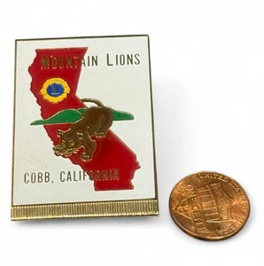 Mountains Lions Cobb., Louisiana Lapel Pin PinBack California - Picture 1 of 2